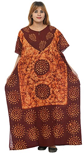 Image of Cotton Kaftan Dress Maxi Long Tunic Batik One Size