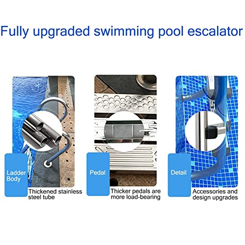 Escalera para piscina de acero inoxidable con 5 peldaños miniatura 7