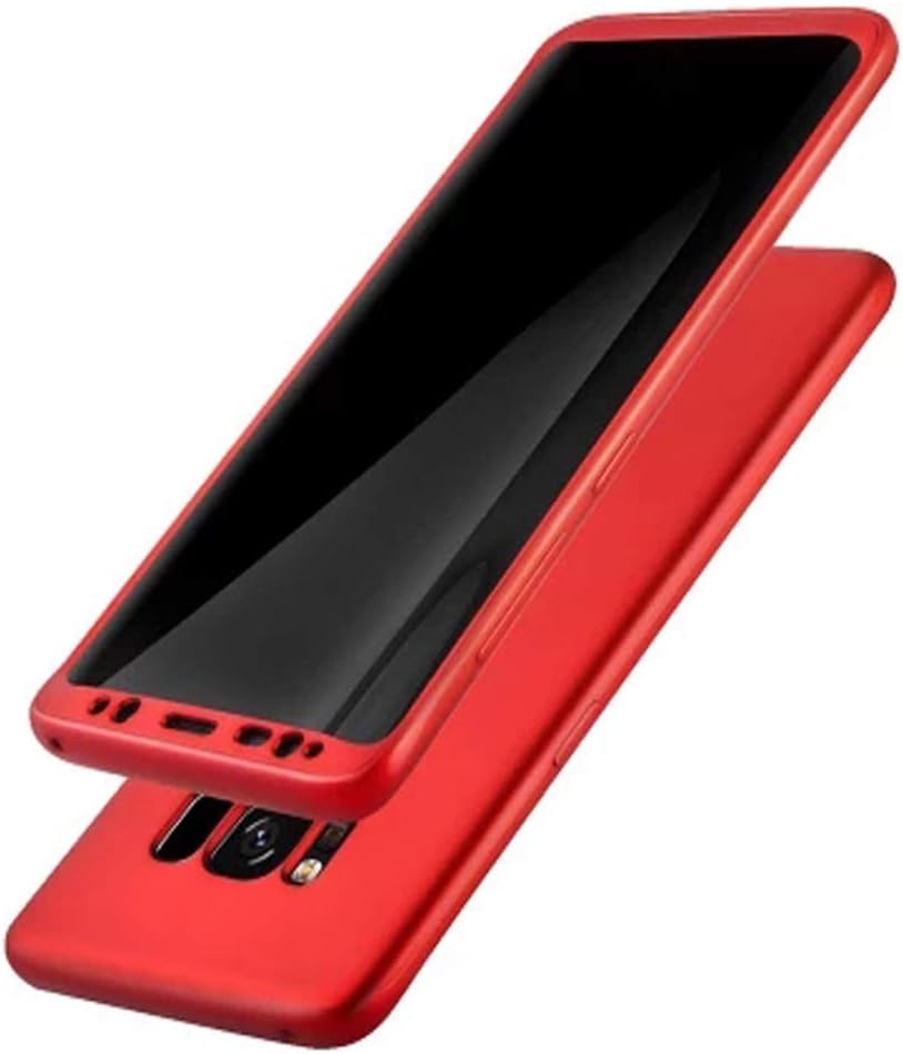 Samsung Galaxy S8 Case with Screen Protector, Luckydeer Samsung Galaxy S8 Cover 360 Degree Protection Hard PC Ultra Thin Slim Full Body Lightweight Samsung S8 Case Front and Back - 5.8inch (Red)
