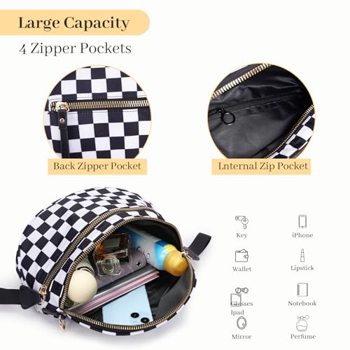 Image of Womens Crossbody Bag, Spacious Nylon Bum Bag Trendy Shoulder Purse with Adjustable Strap Zipped Travel Essentials