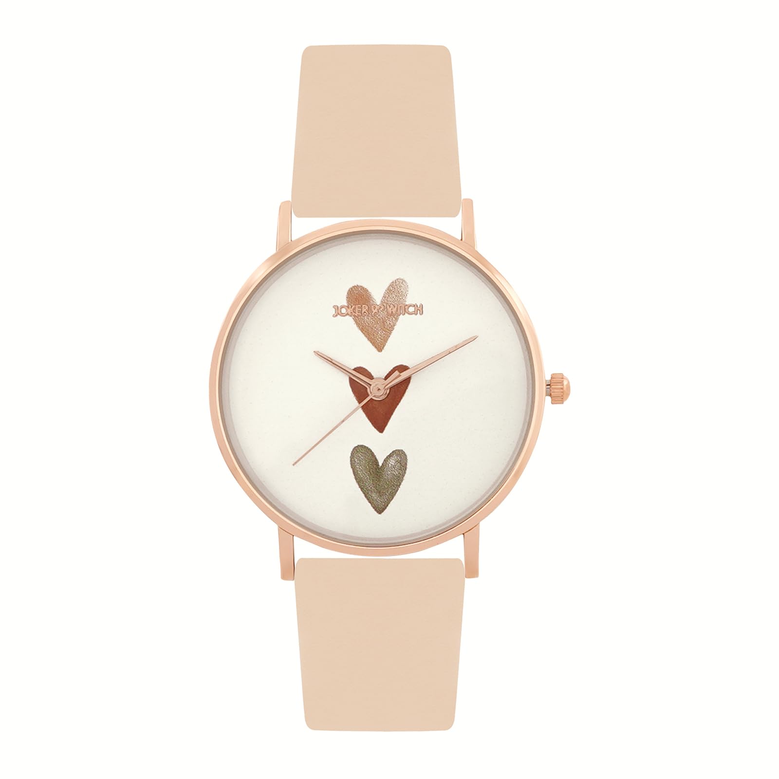 Ethereal 36mm Beige Dial 18mm Beige Faux Leather Strap Watch for Women-image-5