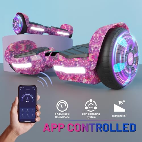 Image of SIMATE Scooter, Bluetooth Speakers and LED Light-Up Wheels, APP Control, Dual 250W Motors, 8.5 mph Max Speed & 8.5 Miles Max Range, Gifts for Kids Adults Girls Boys