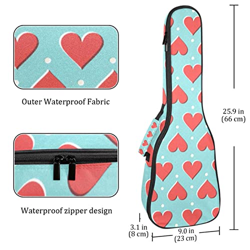 Housse pour ukulélé rétro avec motif cœur rouge à pois de 10 mm d’épaisseur – Rembourrage en éponge de 53,3 cm – Avec… - Les Beatles, Paul McCartney, John Lennon, RIngo Starr, George Harrison Housse pour ukulélé rétro avec motif cœur rouge à pois de 10 mm d'épaisseur - Rembourrage en éponge de 53,3 cm - Avec… – Image 5