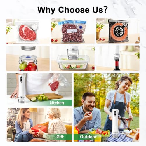 Image of Vacuum Sealer for Food with LED Display, 80Kpa Handheld Food saver