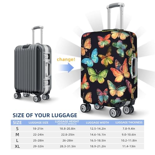 Travel Luggage Cover for Suitcase Elastic Suitcase Protector Colorful butterfly pattern Suitcase Covers Washable Suitcase Protective Cover Dust-proof Luggage Covers Fit 18-32 Inch Luggage2