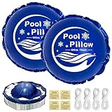 Porscan 4 x 4ft Pool Pillows for Above Ground Pools, 0.4mm Thicker PVC Winterize Pool Closing Kit, Durable Pool Cover Air Pillow Kit for Winter to Support Covers, Rope Included, Round, 2 Pack
