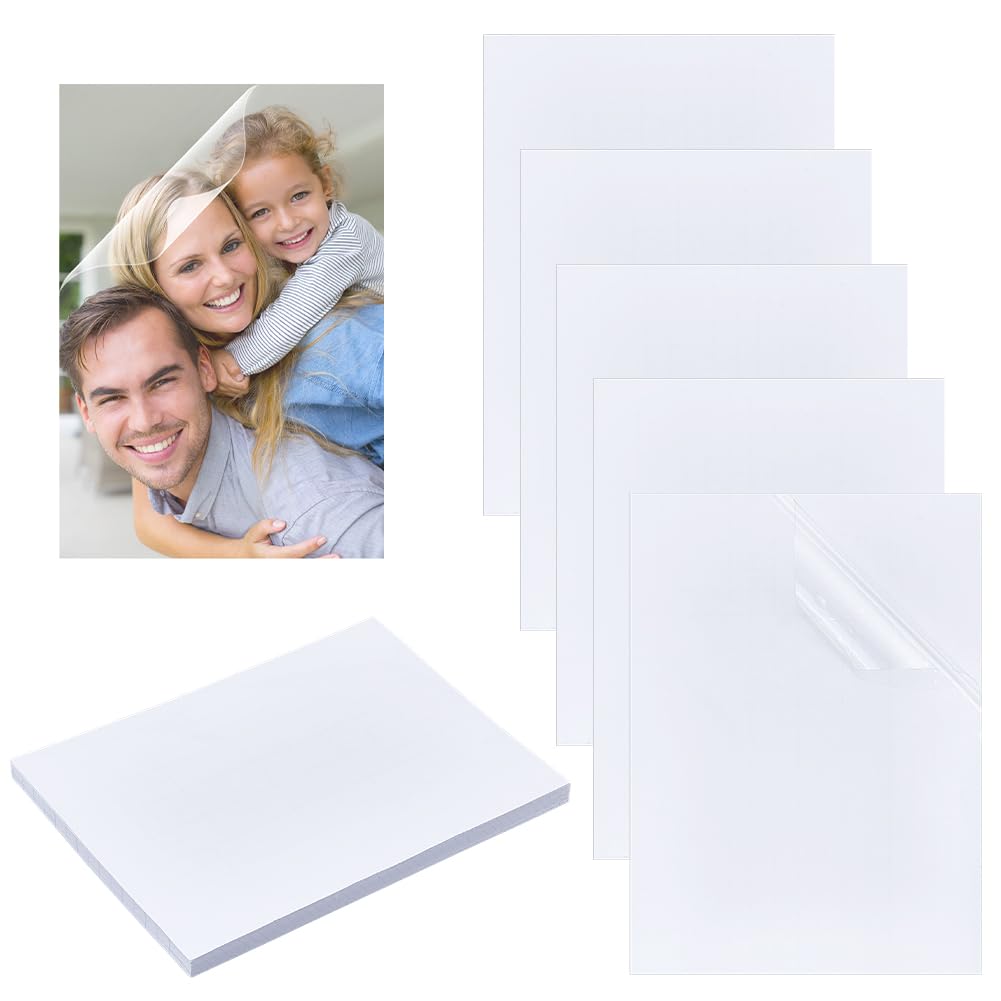 NBEADS 50 Pcs Pochette de Plastification A5, 21.5 x 16cm Feuilles Auto-Adhésives Brillantes