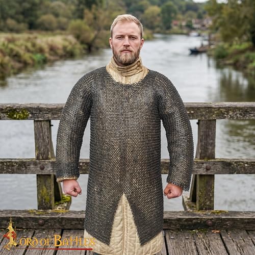 Hauberk en acier doux riveté 9 mm haute qualité