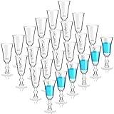 Shot Glasses with Stem 1 Oz Cordial Glasses Mini Wine Glasses Limoncello Port Glasses Clear Heavy Base Fancy Shot Glass Small Goblet Glasses for Vodka, Cocktail, Liquor for Kitchen Dining (24 Pcs)