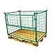 E.S.B. Gitteraufsatzrahmen 1200x800x1000 mm grün lackiert für Euro-Paletten – klappbare Gitterbox mit 1000 mm Nutzhöhe für DIN-Paletten – praktisch für Industrie & Garten & Brennholz