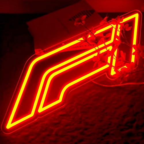 Image of Large Racing Neon LED Sign for Man Cave, Bar, Garage, Wall Decor, Sports Theme, 7.3 x 23.6 Inch