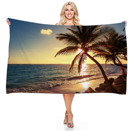 Oversized Bath Towel Microfiber Beach Towel, Nature Landscape Print Quick Dry Towel For Swimming, Travel, Shower, Ladies Men Kids, Portable, Sandproof, Pool Towels Picnic Mats, Beach Toy Accessories #TOP23