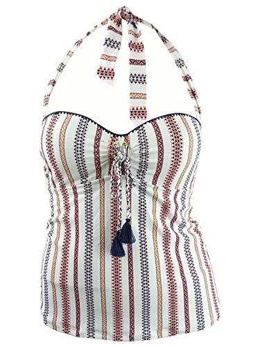 Tankini Jessica Simpson rayé pour femme blanc taille L maillot de bain