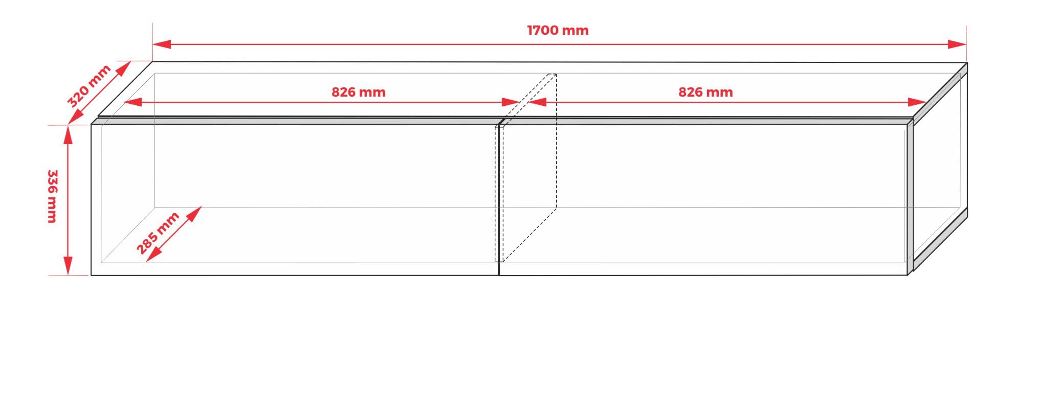 3E 3xE living.com Mobile TV - mattone - 170 x 34 x 32 cm – Stile moderno