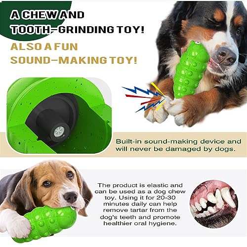 GUIASIPULE Unzerstörbar Quietschen Hundespielzeug für Aggressive Kauer, Lebensmittelqualität Material Hund Kauspielzeug, Tough Durable Hundespielzeug für Mittelgroße große Rasse (Grünere)