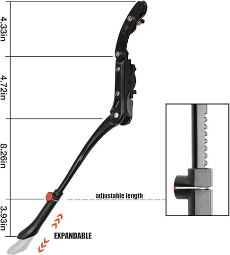 Vista 27 de Soporte ajustable de aleación de aluminio para bicicleta, negro, bicicleta de 24 "-28" Negro ajustable para bicicleta de 24"-28