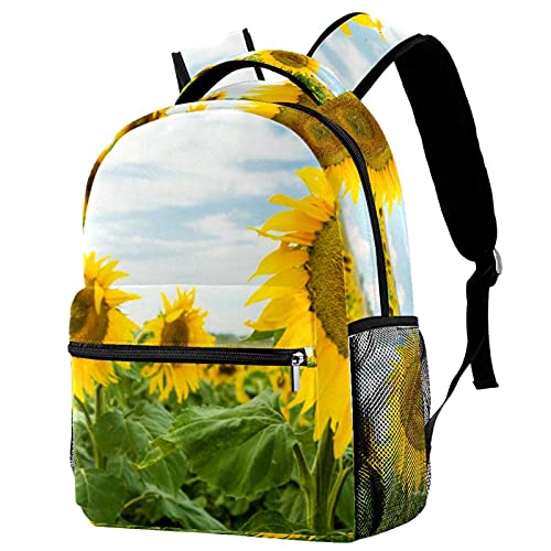 Sac à dos fleurs femme grand volume avec motif tournesol colore