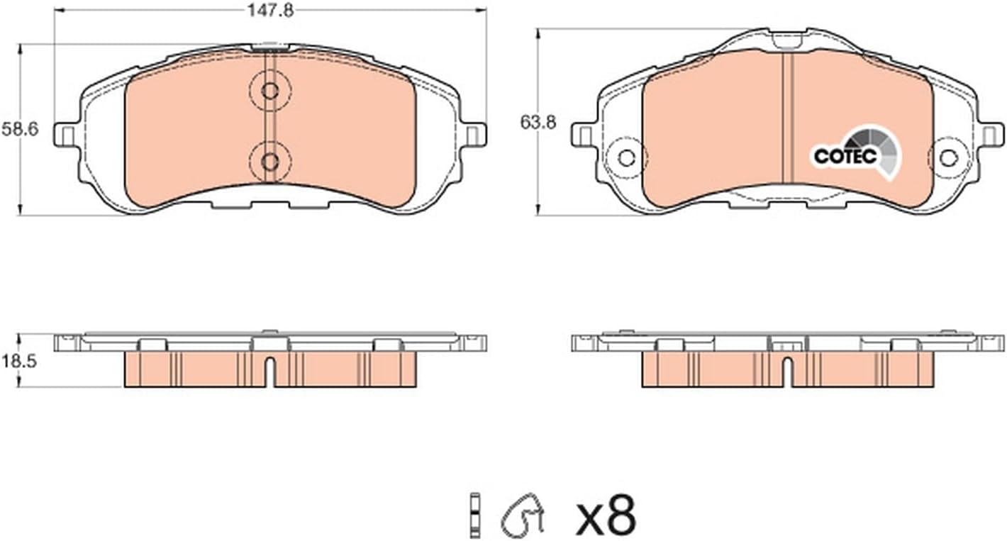 TRW ブレーキパッド フロント用 シトロエン, オペル, プジョー, プジョー (DF-PSA), ボクスホール GDB2044