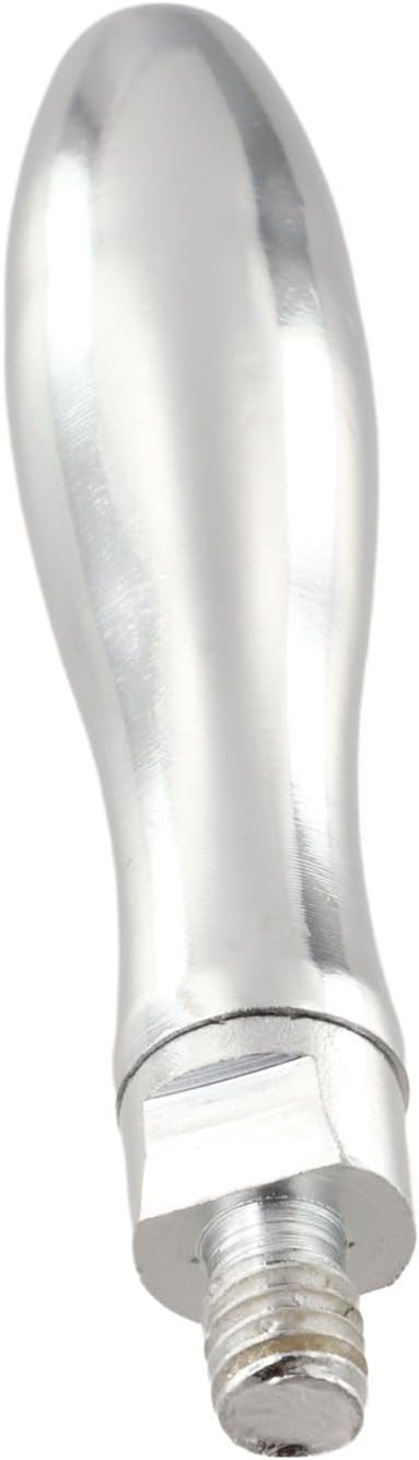 Aluminum Alloy Safety Crank Handle 3/8 Inch Thread for Bridgeport Mill, 107mm Long Milling Machine Part with 9.5mm Diameter, Silver Finish Replacement Accessory
