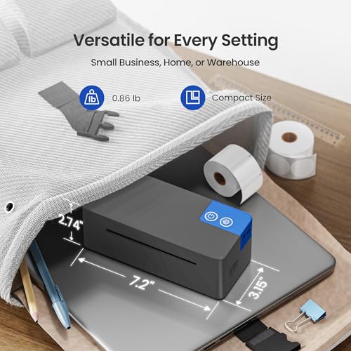 Image of Bluetooth Thermal Shipping Label Printer, 4x6 Portable Thermal Label Printer, Compatible with iPhone, Android, Windows & Mac, Widely Used for USPS UPS Amazon Shopify Etsy (Dark Grey)