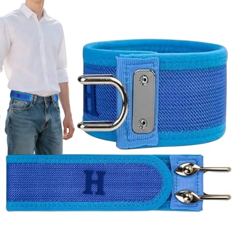 No Buckle Belt - Metal Hook Waist Strap for Easy Fit Comfort | Elastic Fabric Construction, Side Waist Adjustment Design, Low Profile Pants Support Accessory for Work Camping Hiking Daily Wear