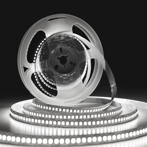 Image of Forus 5 Meter (5M) 10MM Cool White LED Strip Light, 240 LEDs /M Plug & Play Flexible Lighting for Home Decor, False Ceiling, Pooja Room, Living Room, Kitchen, Mirror, Stairs, 2-Year Warranty