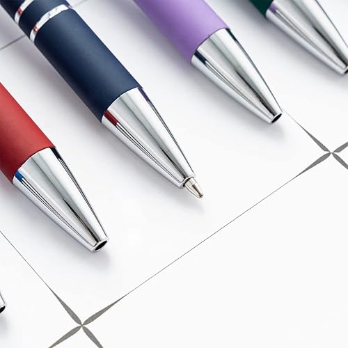 Miniatura 7 de 12 bolígrafos retráctiles de metal con pantalla táctil barril de color estético punta media de 0039in tinta negra bolígrafos de escritura suaves