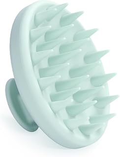 Meartchy Silicone Scalp Massager for Hair Growth & Dandruff Removal - Soft Bristles Shampoo Brush, Wet/Dry Exfoliator, Mint Green