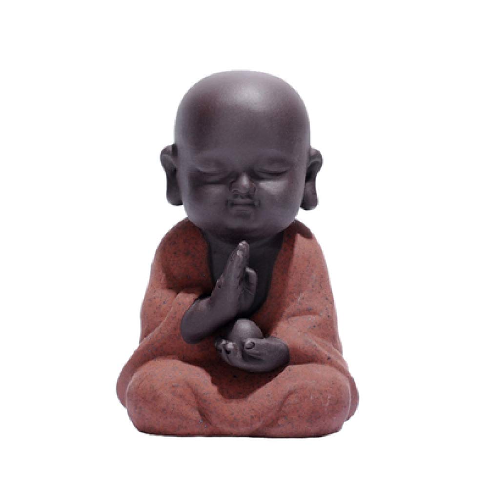 Petit moine Bouddha en céramique pour créer une ambiance zen dans votre salon