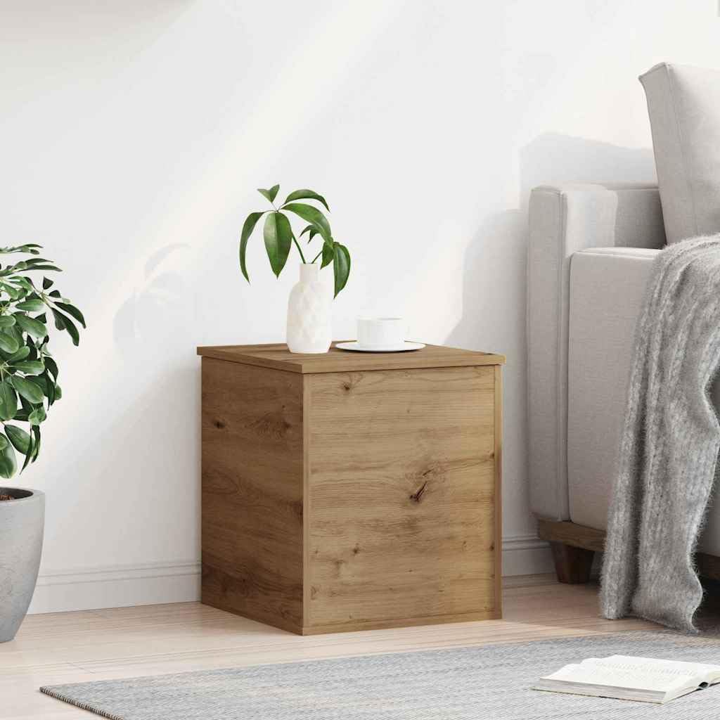 Hothingwell - Caja de almacenamiento de madera de ingeniería, 40 x 42 x 46 cm | Estilo minimalista, acabado liso, para salón, dormitorio, oficina, almacenamiento de libros