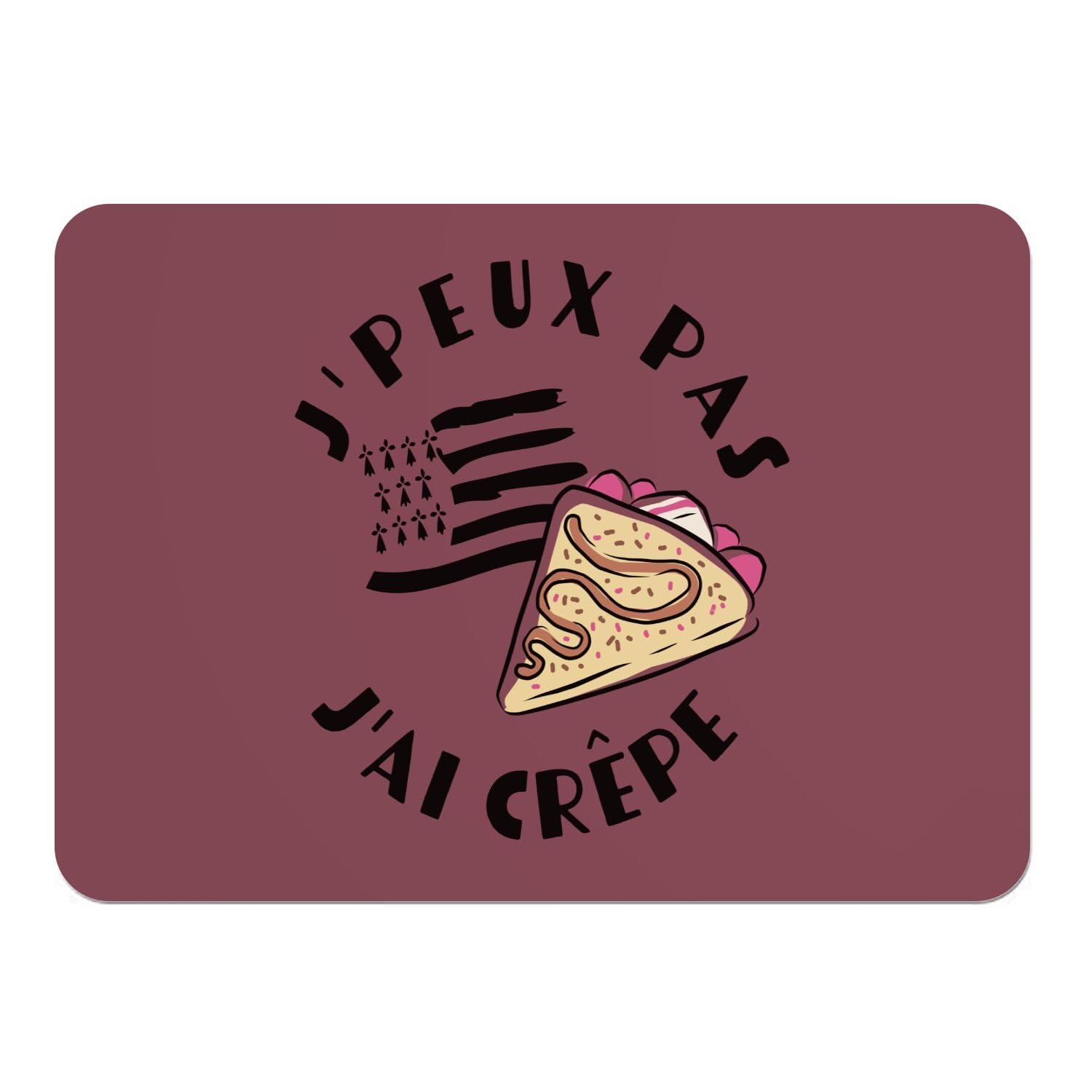 Sets de table en liège rouge J'Peux Pas J'Ai Crêpe Bretagne 40x29 cm