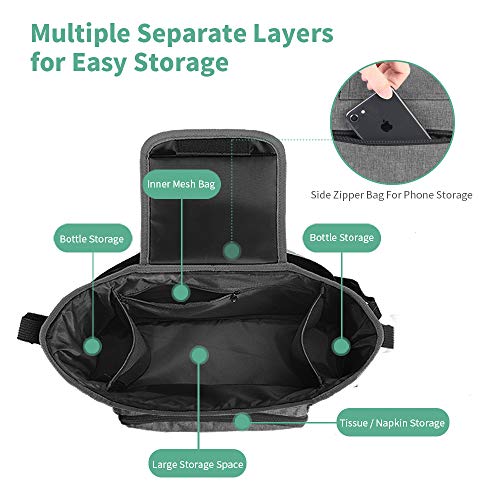 image for Lzellah Baby Stroller Organizer - Stroller Accessories Bag Large Space