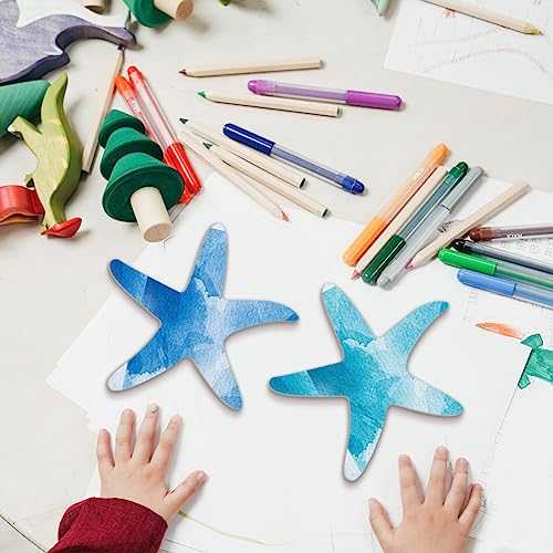 BENECREAT 3Pcs Starfish Wooden Cutouts, Unfinished Wooden Sea Animal Cutouts - Image 4