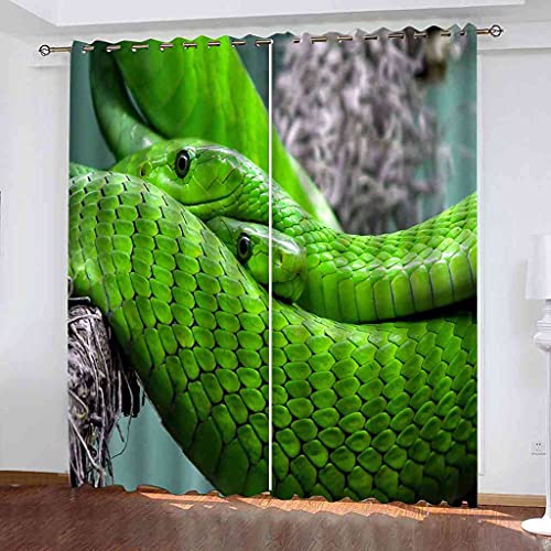 Rideaux occultants thermiques et phoniques serpent vert - 2
