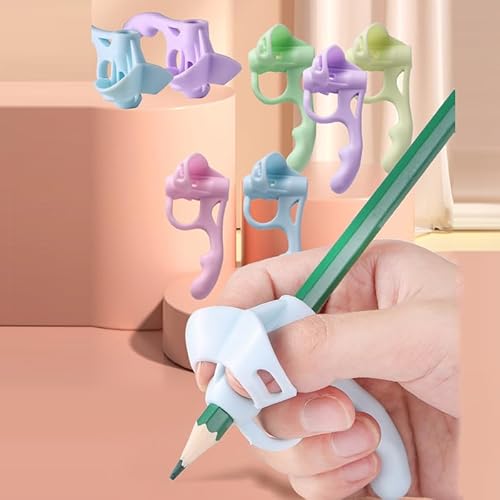 Kit de Pegadores de Lápis Ergonômicos de Silicone, 3 peças