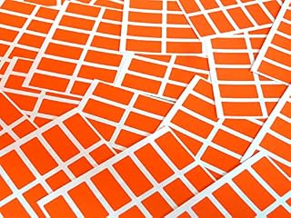 200 Labels, 25x12mm Rectangle, Orange, Colour Code Stickers, Self-Adhesive Sticky Coloured Labels