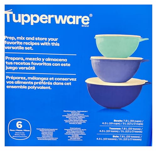Set de 3 tazones Tupperware tonos azules miniatura 2