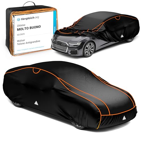 WALSER telo antigrandine per auto, Perma Protect, prodotto Molto Buono* copertura per auto antigrandine, certificato dal TÜV Austria* telo protettivo idrorepellente Copriauto Misura 2 nero