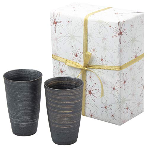 【包装紙ラッピング済】有田焼 マグカップ 直径8.7×高さ13.5cm 結晶金銀彩 (包装紙メッセージフラワー)