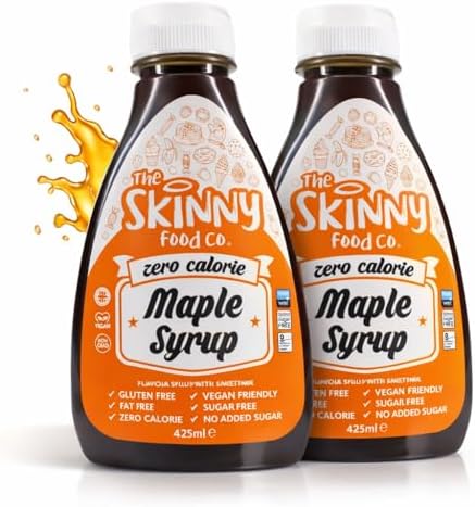 Skinny Food Syrupp, Sugar Free Maple Syrup x 2! Zero Calorie Syrup For Breakfast, Snacks, Drinks & Desserts - Vegan, Gluten-free, Keto & Paleo Friendly.