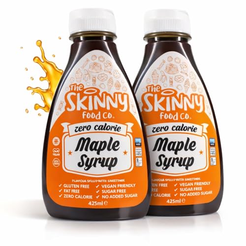 Skinny Food Syrupp Sugar Free Maple Syrup x 2! Zero Calorie Syrup For Breakfast Snacks Drinks & Desserts - Vegan Gluten-free Keto & Paleo Friendly.