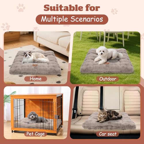 Nobleza Katzenbett Flauschig und Weich, Verdickte Katzendecke für Katzen Waschbar Rutschfestes, Hundebett für Kleine Hunde und Katzen, 50 x 40 x 8 cm, Braun