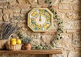 Generico Orologio in ceramica siciliana giallo e verde di santo stefano di camastra decorata a mano Limoni Art 24