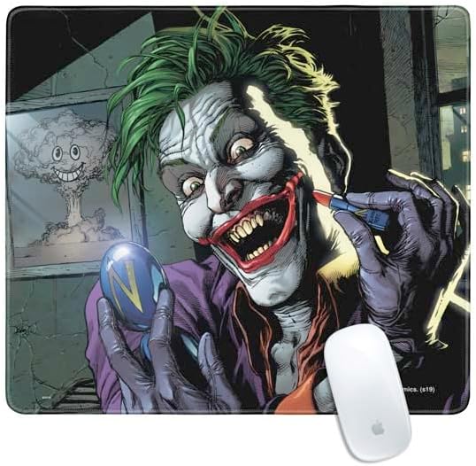 Skinit Medium Gaming Mouse Pad - Officially Licensed The Joker Put on a Smile Design with Stitched Edges, Waterproof, Non-Slip Rubber Base, Desk Mat for Keyboard & Mouse, 17.7" x 15.75" inches