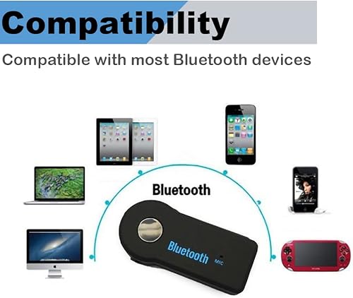 Miniatura 5 de Adaptador AUX Bluetooth para coche, receptor de audio inalámbrico portátil manos libres kits de coche con AUX 0.138 in
