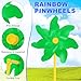 M METERXITY 1-Pack Rainbow Pinwheels, 19.7 Inch Plastic Wind Spinners Outdoor Flower Windmill for Party Decorations/Yard/Garden, Toy Wind Spinners [Green]