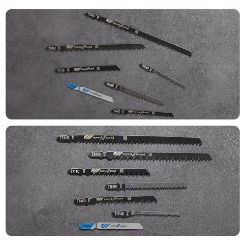 Professional 40 Piece StichsäGebläTter Holz，8 Modelle SäBelsäGebläTter Set，StichsäGebläTter Metall mit Kunststoffbox，SäGebläTter StichsäGe，Geeignet zum Schneiden von Metall, Holz und Kunststoff