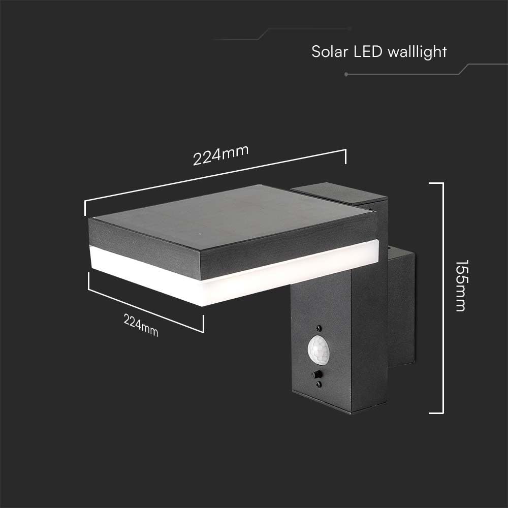 V-TAC Lampy solarne – lampa solarna – IP54–220 lumenów – 3000 K