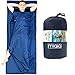 MIQIO 2in1 Drap Sac de Couchage  Coton avec Fermeture Éclair Continue (Joignable): Confort Léger Sac de Couchage et Couverture de Voyage XL en Un - Sac de Couchage d'Été Drap Intérieur (Bleu/Droite)