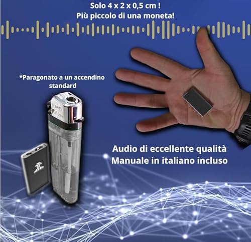 T10-PASS Mikro-Spionagegerät – Der kleinste ultra-kompakte Sprachrekorder (4 x 2 cm, 5 mm dick) – diskret und ideal für Meetings, Auto, Überwachung und Konferenzen